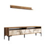 Hanah Home Istanbul Mueble de TV Nogal y Blanco con Estante